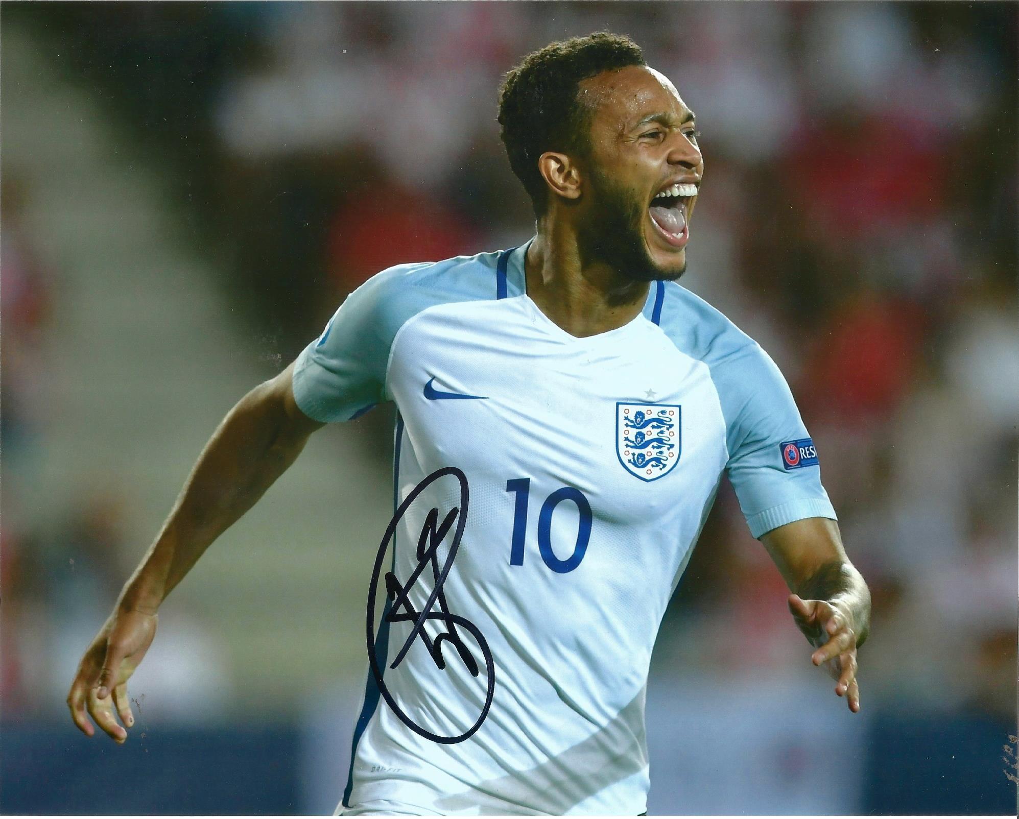 Lewis Baker signed 10x8 colour football photo. Good Condition. All signed pieces come with a