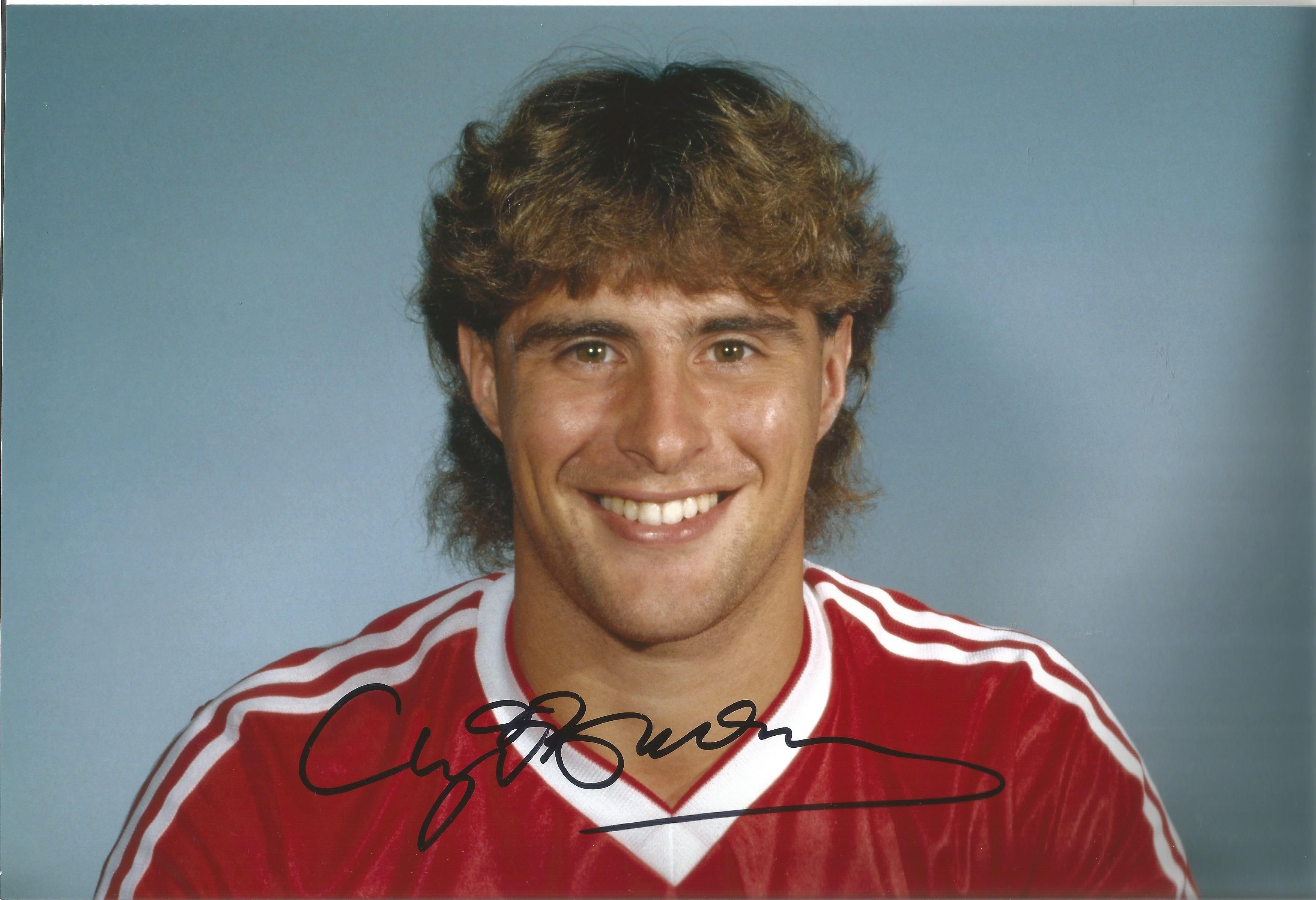 Clayton Blackmore signed 8x12 colour football photo pictured in Manchester United kit. Good