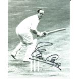 Brian Close signed 10x8 b/w cricket photo pictured in action for England. Good Condition. All signed