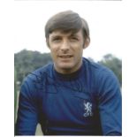 Bobby Tambling signed 10x8 colour football photo pictured in Chelsea kit. Good Condition. All signed