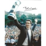 Bobby Moncur signed 10x8 colour football photo pictured celebrating with the Fairs Cup while playing