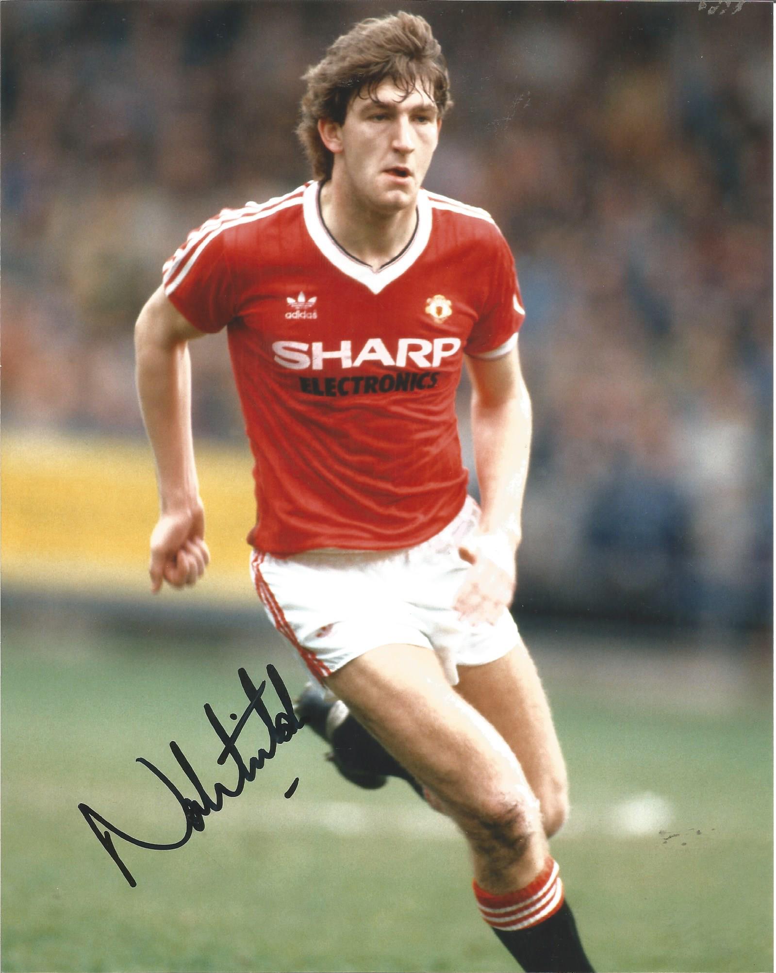 Norman Whiteside signed 10x8 Manchester United colour football photo. Good Condition. All signed