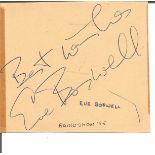 Eve Boswell signed album page. 11 May 1922, Budapest, Hungary - 14 August 1998, Durban, South