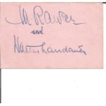 Rawicz and Landauer signed album page. popular piano duo team that performed from 1932 to 1970. Good