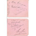 Dan Donovan signed album page 1930s popular British singer. Good Condition. All signed pieces come
