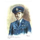 World War Two Flt Lt Tony Pickering 501 Sqn artist print by Dan Pritchard signed by the Battle of