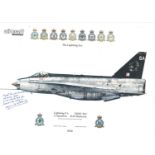 RAF Aircraft Illustrated print 12x16 The Lightning Era signed by Royal Saudi Air Force Bryan