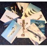 Aviation postcard collection includes 10 squadron prints such as Avro Shackleton MR3, Hawker