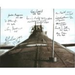 World War Two 10x8 Lancaster colour photo signed by 12 Bomber command veterans Flt Lt Boris