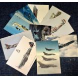 Aviation postcard collection includes 10 squadron prints cards such as Canadian CF-18 Tiger Bird