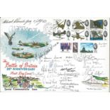 Battle of Britain 25th Anniversary FDC Special Cover Commemorative Issue signed by 20 fighter