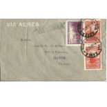 1938 Zeppelin Via Condor air mail cover to Italy, with 2 x 50ct red stamps, 1 x 40c with Buenos