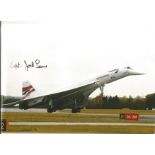 Capt Jock Lowe signed 12x8 colour Concorde photo. Few dents to photo. Good Condition. All signed