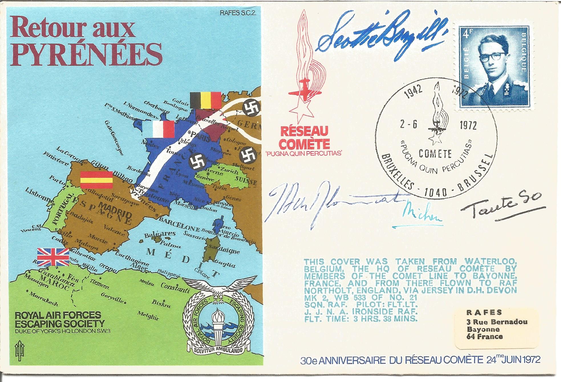 WW2 resistance leaders multiple signed cover. Retour Aux Pyrenees 30e Anniversaire Du Reseau