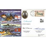 Sinking of the Scharnhorst 50th ann cover JS50, 43, 11 signed by Lt A Cranmer, Surgeon Commander D