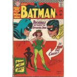 Carmine Infantino, Murphy Anderson, Bill Finger and Bob Kane signed Batman comic, poster. Good
