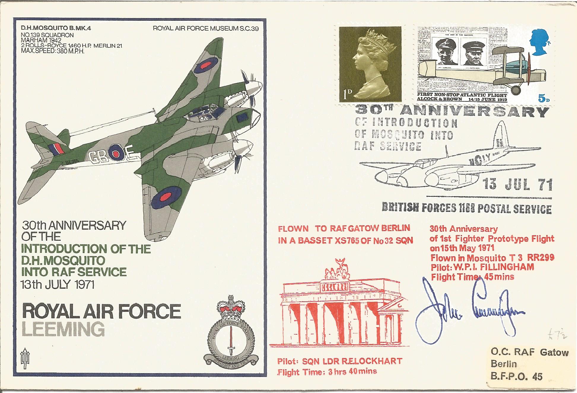 WW2 top night fighter ace signed cover. Royal Air Force Leeming 30th Anniversary of the Introduction