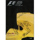 Multi signed Malaysian Grand Prix 2004 programme. Signed by 16 including Michael Schumacher,