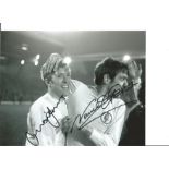 Mick Jones Norman Hunter Signed 10x8 Colour Leeds Photo. Good Condition. All signed pieces come with