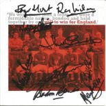 England 1966 commemorative card signed by Roger Hunt, Ray Wilson, Nobby Stiles, Jack Charlton,