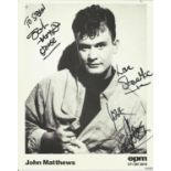 John Matthews signed 10x8 black and white photo. Dedicated. Good Condition. All signed pieces come