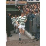 Football Autographed George Connelly Photos, Superb Image Depicting The Celtic Star Running Out At