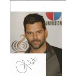 Ricky Martin signed white card with 10x8 colour photo. Good Condition. All signed pieces come with a