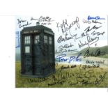 Doctor Who Cast Signed 14x11 Inch Photo Signed By Thirty Actors And Actresses Who Have Starred In