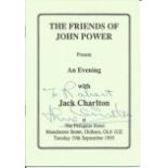 Football souvenir programme An Evening with Jack Charlton 19th September 1995 signed on the cover by