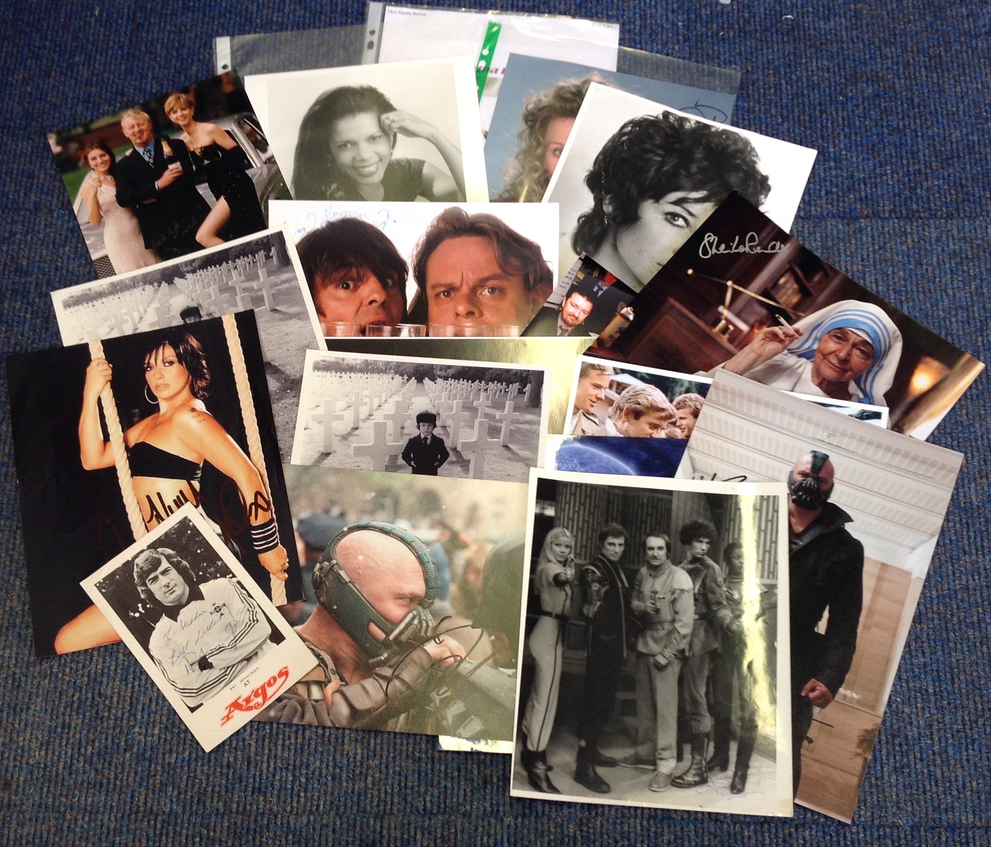 Assorted TV, Film, Music, Sport signed collection. Contains 18 items mainly 10x8 photos. Some of