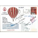 WW2 Luftwaffe aces multiple signed cover. H. M. S. Ark Royal First British Hot Air Balloon Flight at