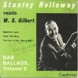 Stanley Holloway signed 45rpm record sleeve. Record included. Good Condition. All signed pieces come