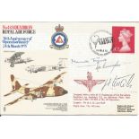 WW2 aces Luftwaffe Franz Woidich and US Dan Cunningham signed cover. No48 Squadron Royal Air Force