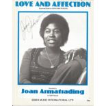 Joan Armatrading signed Love and Affection words and music sheet. Good Condition. All signed