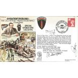 D-Day French Resistance leaders Andre Hericy, Robert Lenevez, Raymond Pierre signed 50th ann