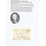 Henry Addington Viscount Sidmouth 1757-1844 signed free front envelope. Served as Prime Minister