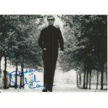 Michael Caine signed 7x5 black and white photo. Dedicated. Good Condition. All signed pieces come