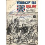 Football World Cup 1966 information booklet signed on the cover by 12 of the England heroes signed