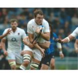 England Rugby Signed 8x10 Photos Joe Launchbury, Nathan Earle & Stuart Lancaster. Good Condition.