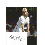 Martina Navratilova signed white card with 10x8 colour photo. Good Condition. All signed pieces come