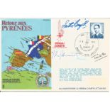 Retour aux Pyrenees RAFES signed RAF cover SC2. Taken from Waterloo Belgium by members of the