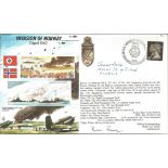 Rare WW2 Finnish fighter ace Jaakko Hillo and Lt Cdr Ben Rice DSM WW2 signed 50th ann Invasion of