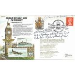 WW2 Battle of Britains pilot Richard Haine 25 sqn, J J Booth 600 sqn signed 50th ann WW2 cover JS50,