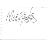 Nick Rhodes signed large album page. Suitable for mounting with photo. Good Condition. All signed