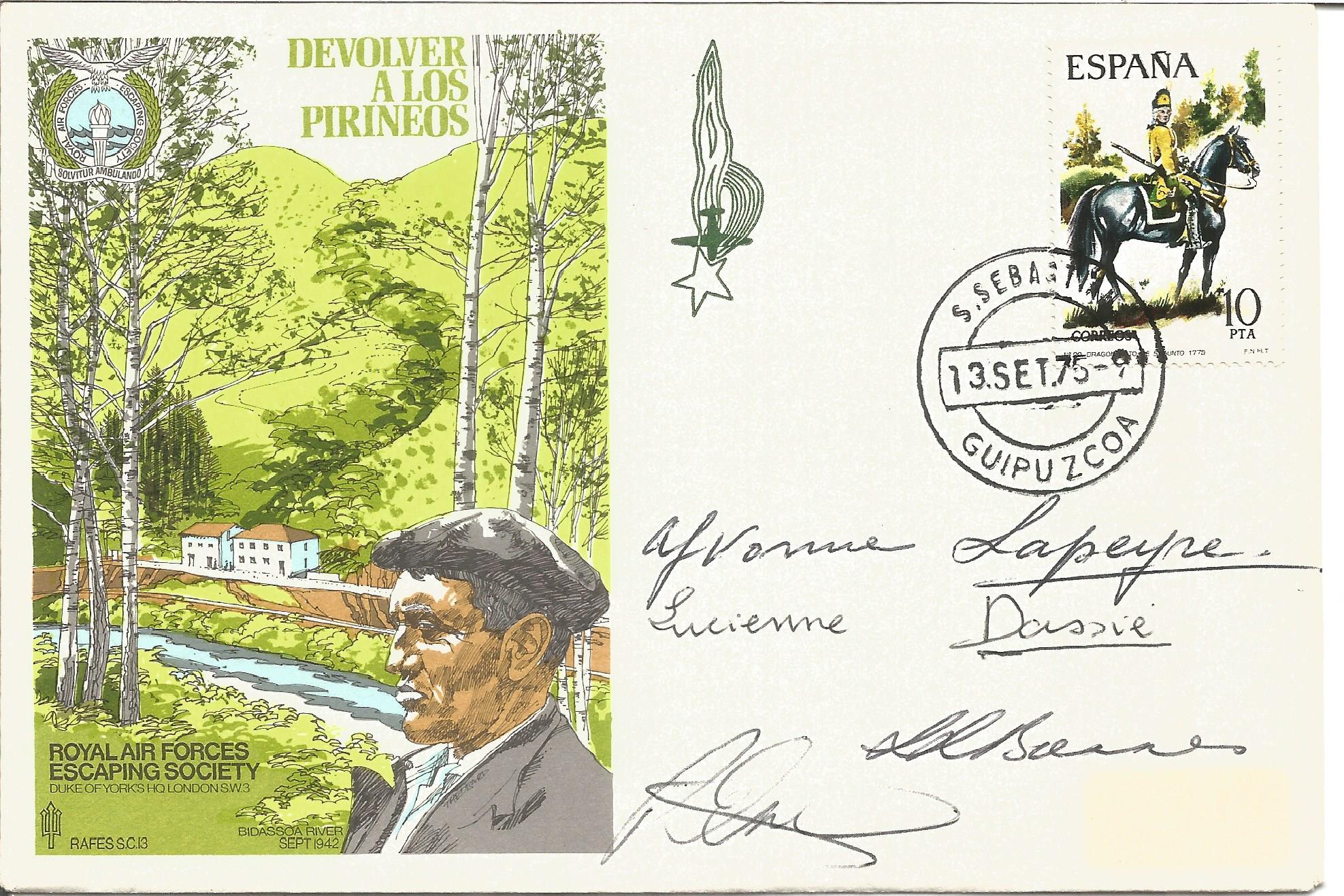 Devolver A Los Pirineos The Comet Evasion Line signed RAF cover No 814 of 871. Taken from San