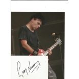 Gary Numan signed white card with 10x8 colour photo. Good Condition. All signed pieces come with a