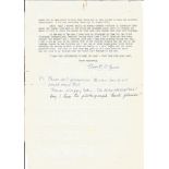 Elspeth Green MM awarding during Battle of Britain Typed signed letter to author Alan Cooper with