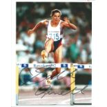 Athletics 3 Signed 8x10 Photos Sally Gunnell, Jeff Henderson & Steve Backley. Good Condition. All