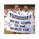 England Football 3 Signed 8x10 Photos Teddy Sheringham, Peter Reid & Andy Sinton. Good Condition.