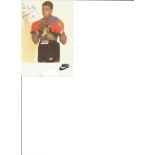 Frank Bruno signed 6x4 Nike promotional photo. Good Condition. All signed pieces come with a